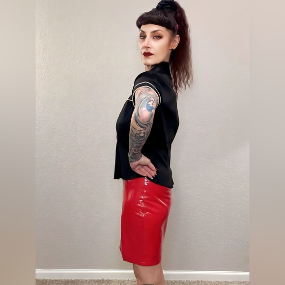 Black White Lip Service Fetish Classics Shirt L - Picture 6 of 13